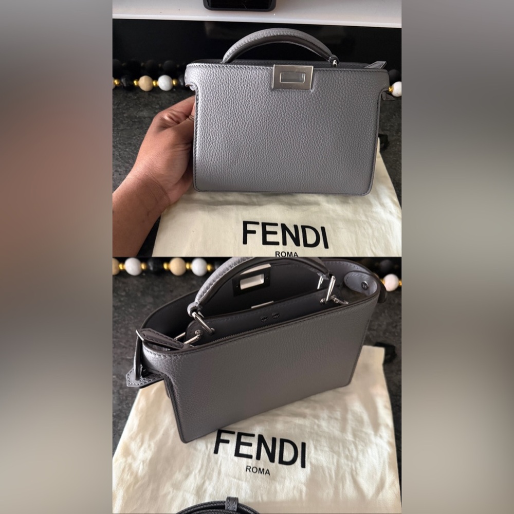 Fendi Charcoal Leather Tote
